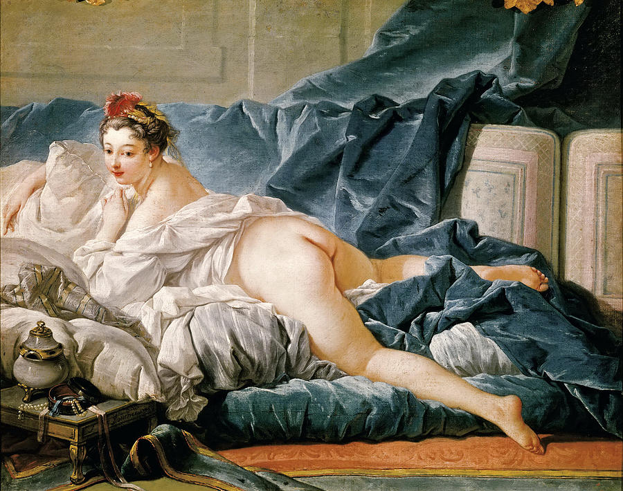 Brown Odalisque Painting by Francois Boucher