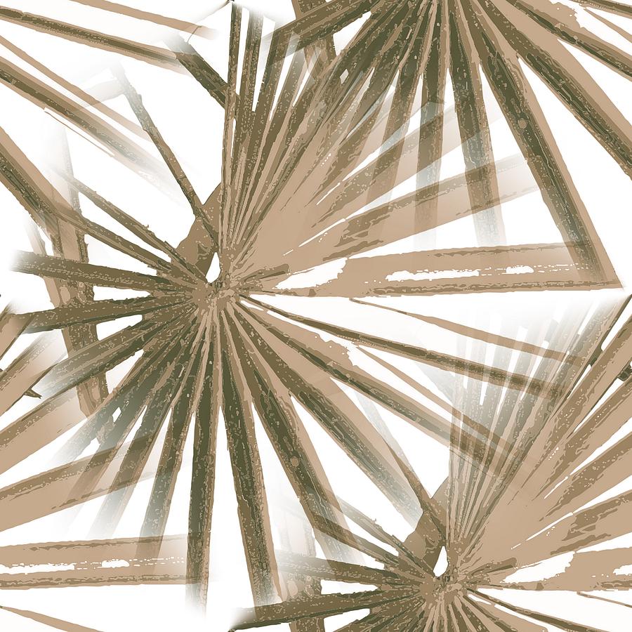 Brown on White Tropical Vibes Beach Palmtree Vector Digital Art by Taiche Acrylic Art