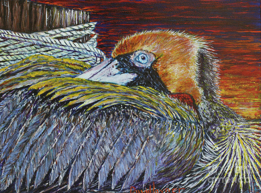 Brown Pelican Painting by David Joyner