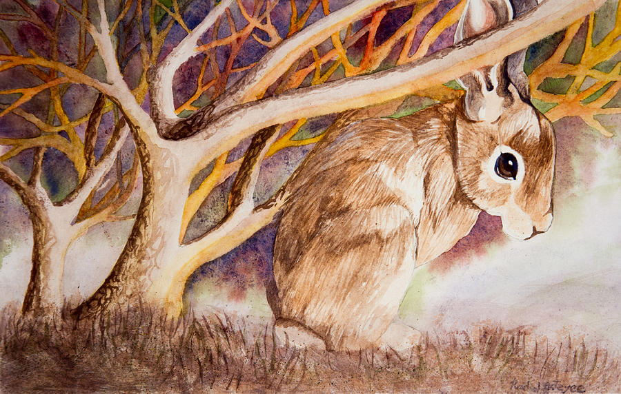 Wildlife Painting - Brown Rabbit by Rachel Osteyee