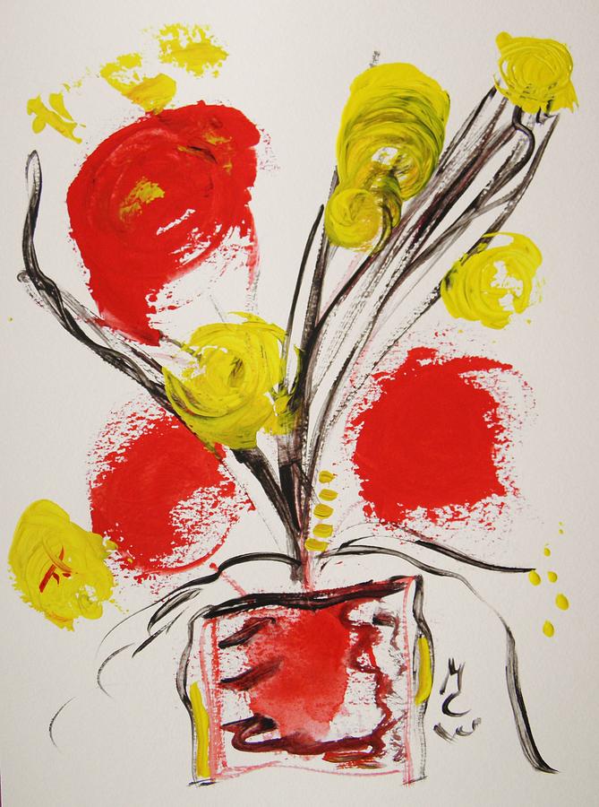 Brown Red and Yellow Painting by Mary Carol Williams