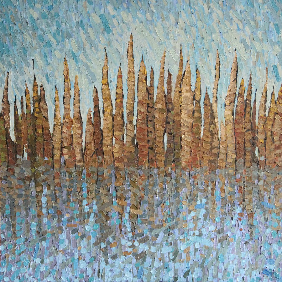 Abstract Painting - Brown reflections by Anna Wolska