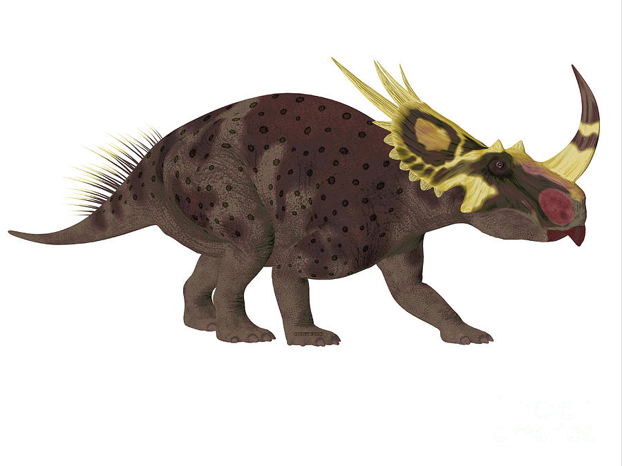 Brown Rubeosaurus Dinosaur Side Profile Digital Art by Corey Ford ...