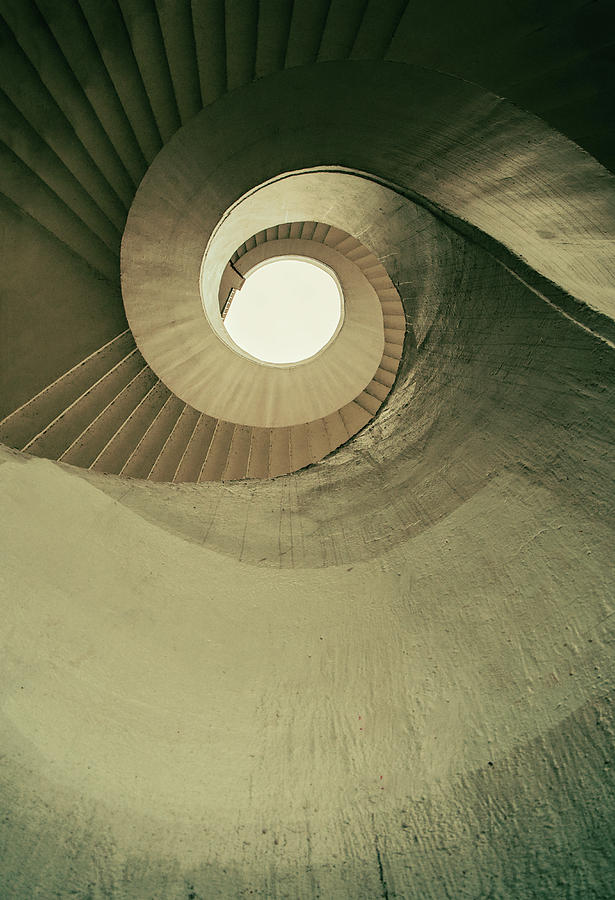 Brown spiral stairs Photograph by Jaroslaw Blaminsky