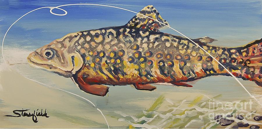 Brown Trout Painting by Johnnie Stanfield