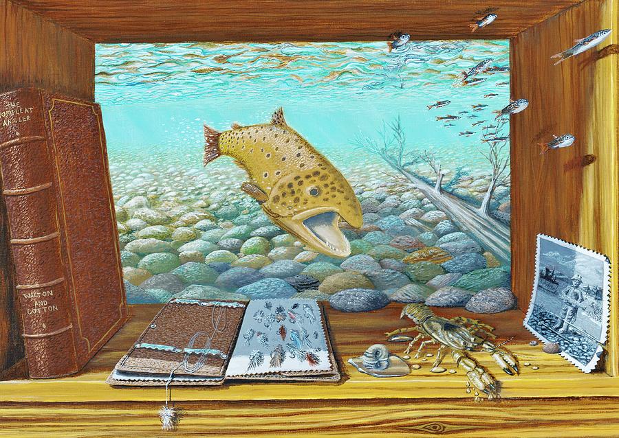 Trout Painting - Brown Trout by Susan Schneider