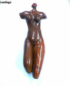 Brown Venus Sculpture by Adalardo Nunciato  Santiago