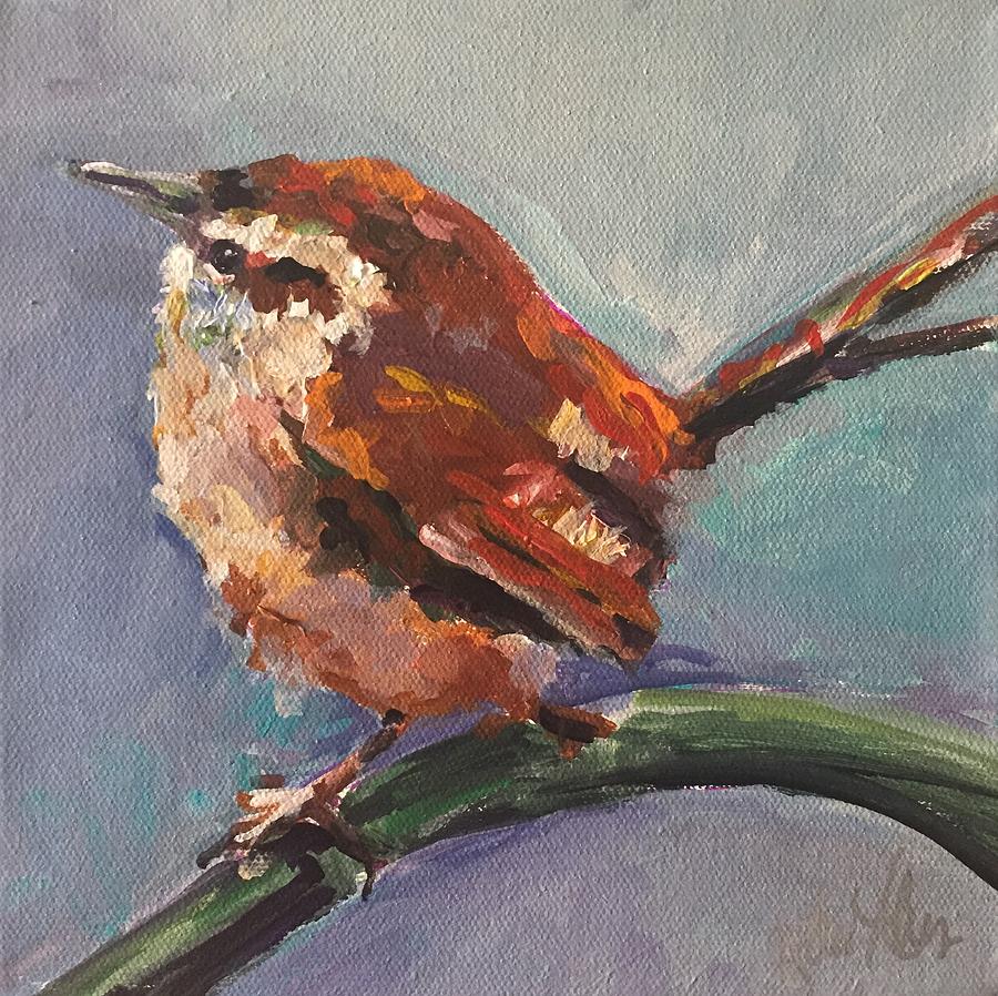 Brown Wren Painting by Karen Ahuja