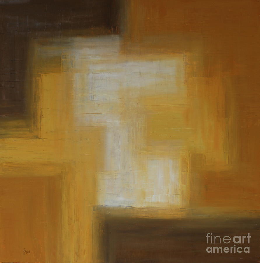 Abstract Painting - Brown Yellow Abstract by Christiane Schulze Art And Photography