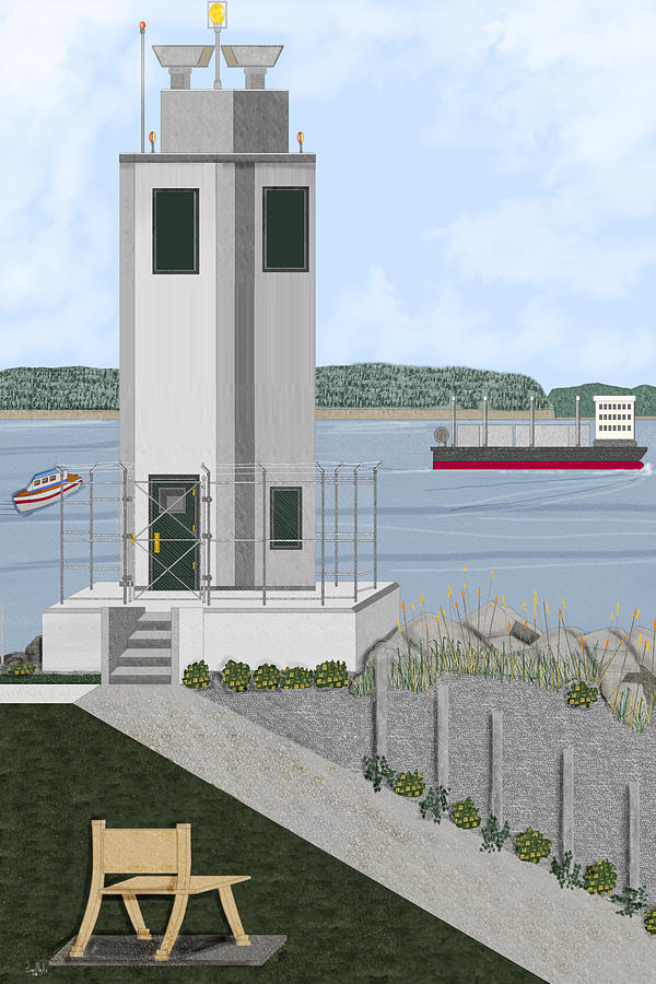 Browns Point Lighthouse On Commencement Bay Painting