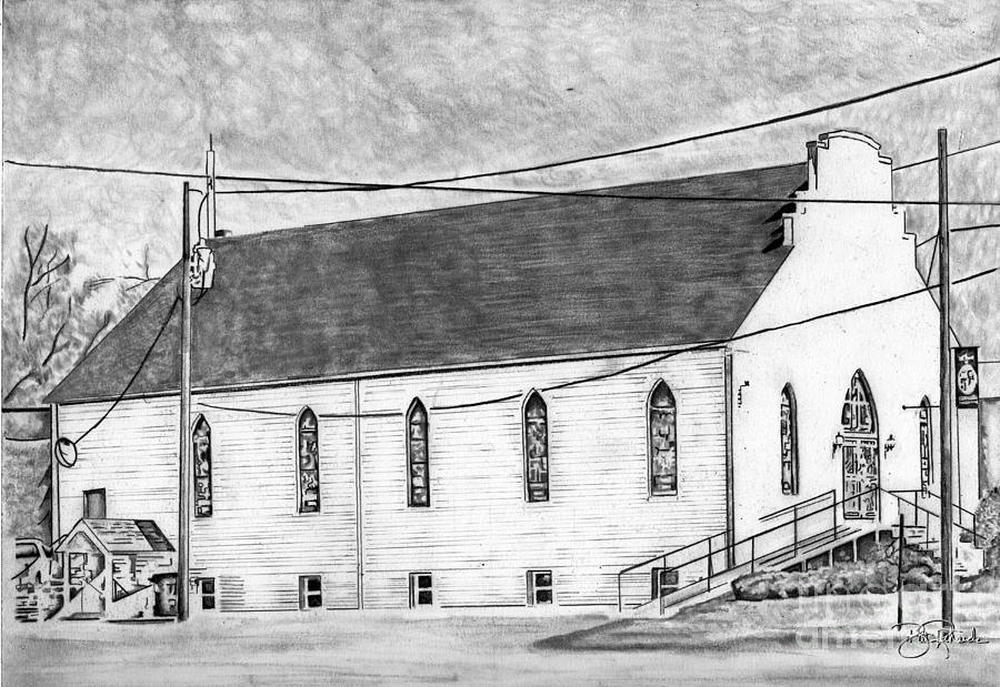 Brownsville Baptist Church Drawing by Bill Richards