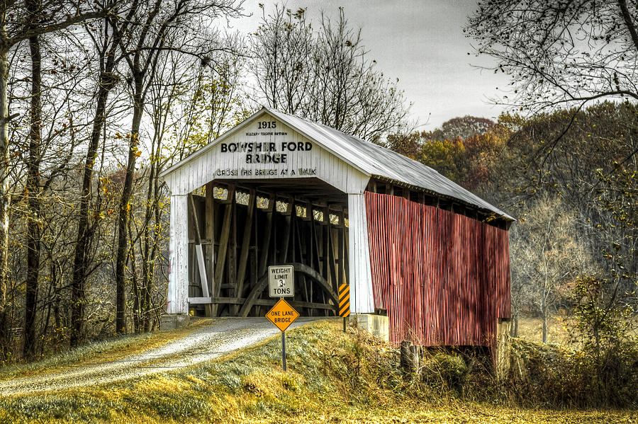 Bowsher Ford covered bridge  Photograph by Jack R Perry
