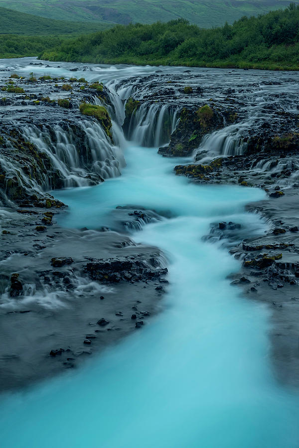 Waterfall Photograph - Bruarfoss Waterfall #1 by Ken Weber