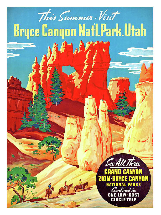 Bruce Canyon, National Park Utah Painting by Long Shot