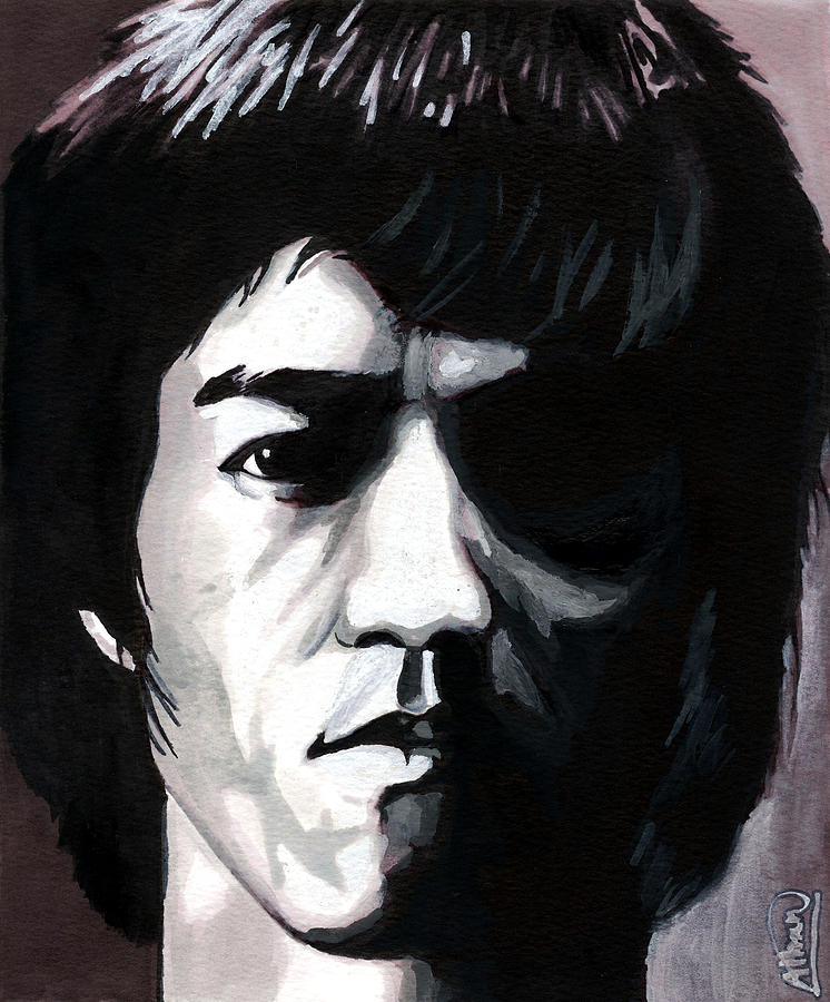 Bruce Lee Portrait Mixed Media by Alban Dizdari