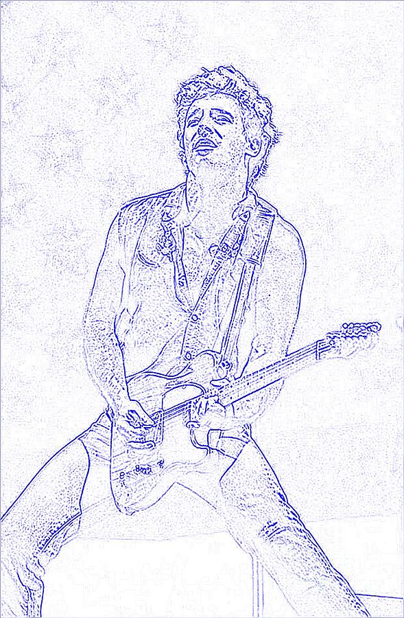 Bruce Springsteen Born In The Usa Drawing by Lulu Escudero