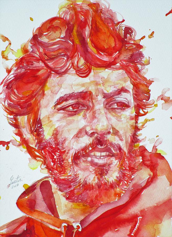 BRUCE SPRINGSTEEN - watercolor portrait.13 Painting by Fabrizio Cassetta