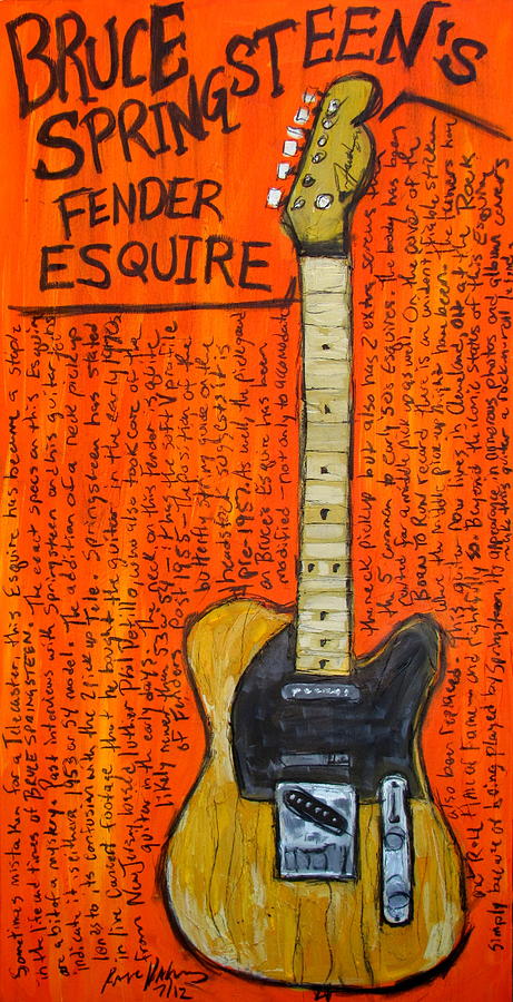 Bruce Springsteen's Fender Esquire Painting by Karl Haglund