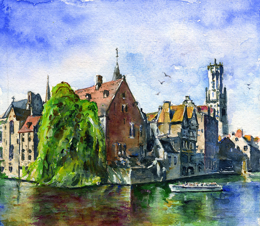Bruges Painting - Bruges Belgium by John D Benson