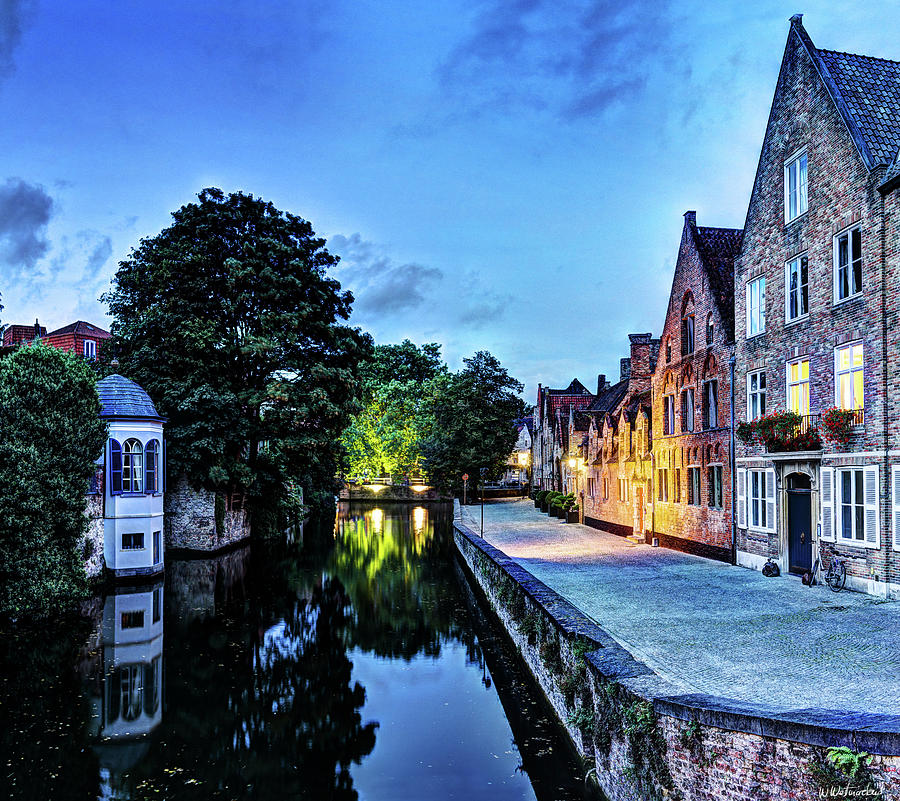 Bruges canal at Dusk Photograph by Weston Westmoreland