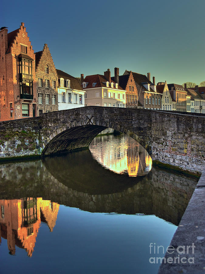 Bruges Twighlight Photograph by Peter Kennett