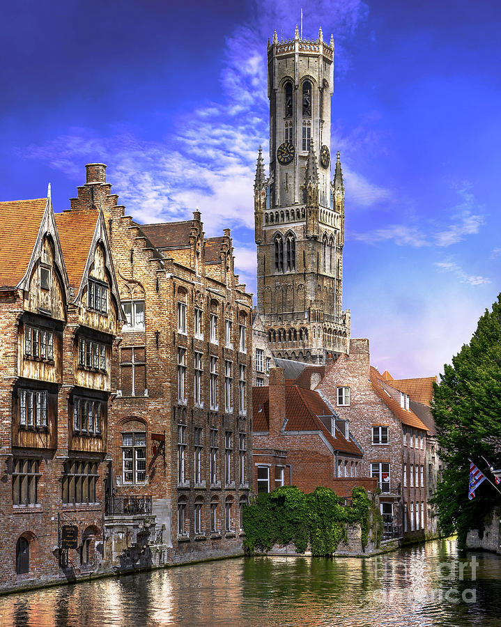 Brugge Bell Tower Photograph by David Meznarich