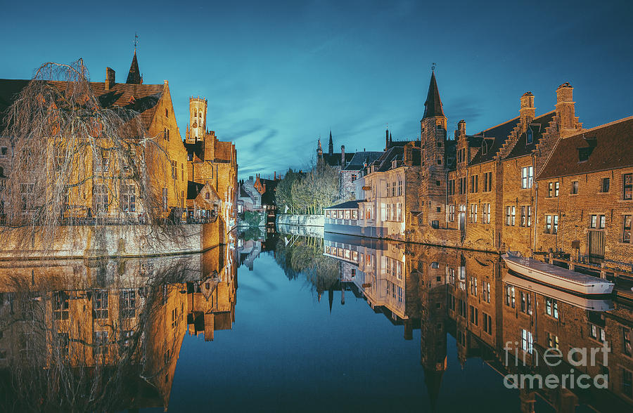 Brugge City Lights Photograph by JR Photography