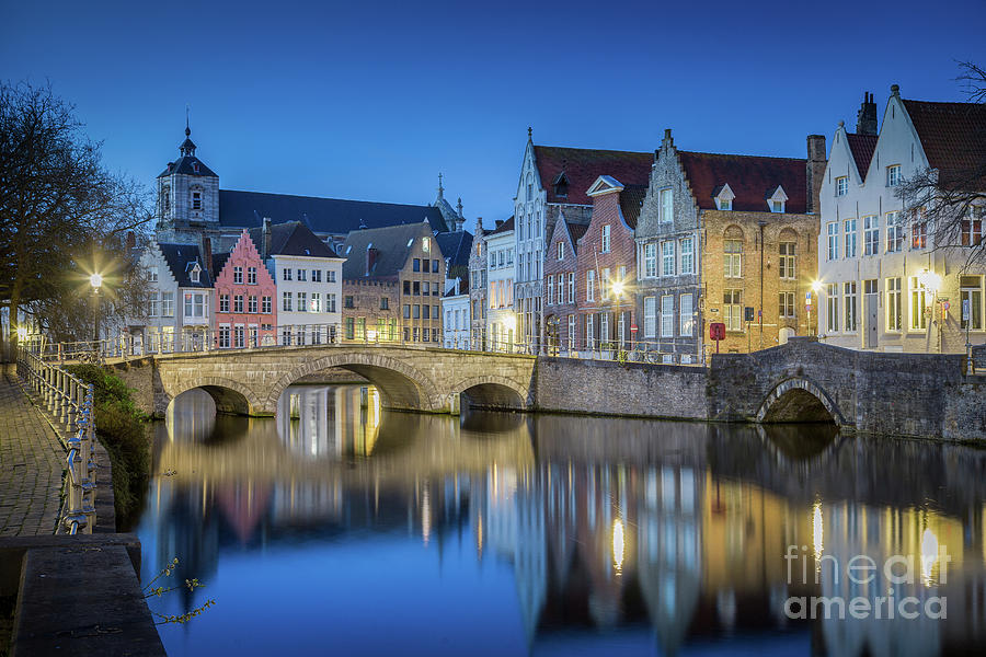 Brugge Twilight View Photograph by JR Photography