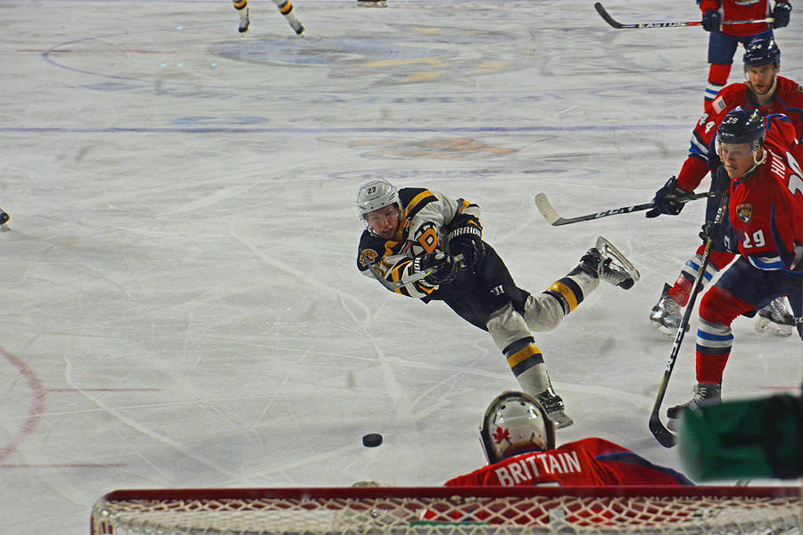 Bruins Czarnik Takes Shot Photograph by Mike Martin