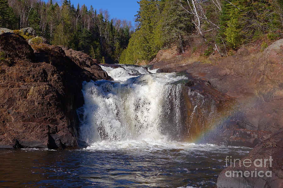 Brule Falls with Rainbow Photograph by Sandra Updyke
