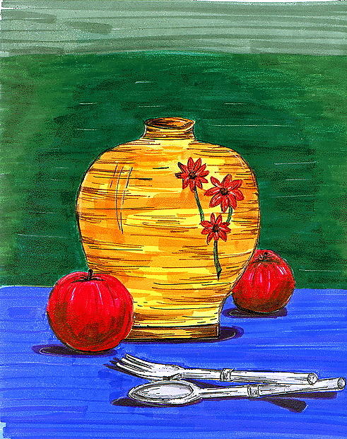 Vase Drawing - Brunch by Art By Naturallic