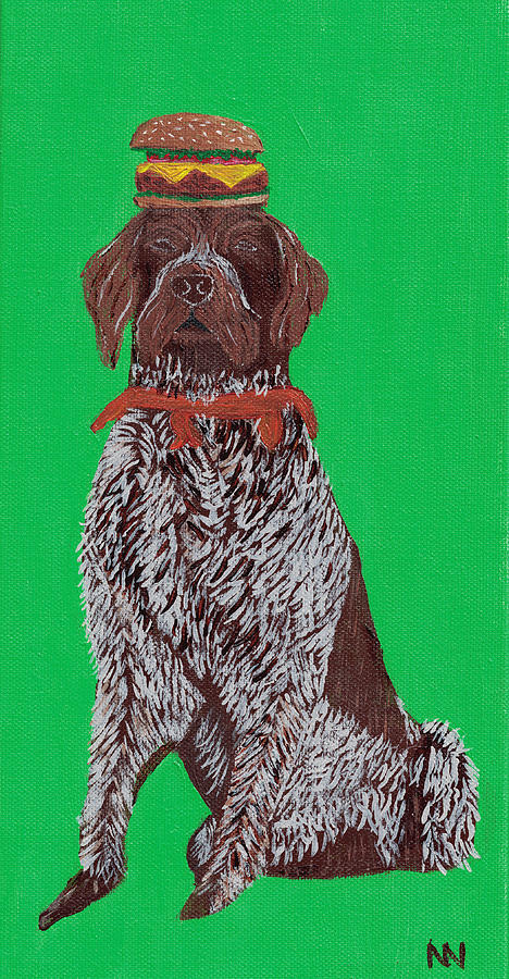 Dog Painting - Bruno - Hamburger by Nick Nestle