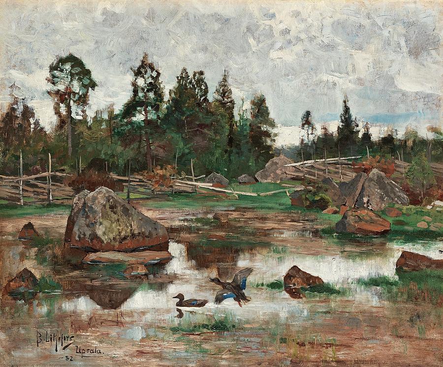 Nature Painting - Bruno Liljefors,   Landscape From Uppland by Bruno Liljefors