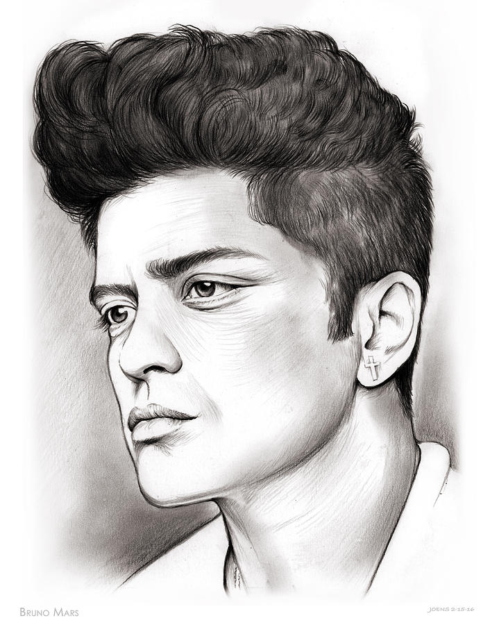 Bruno Mars Drawing by Greg Joens