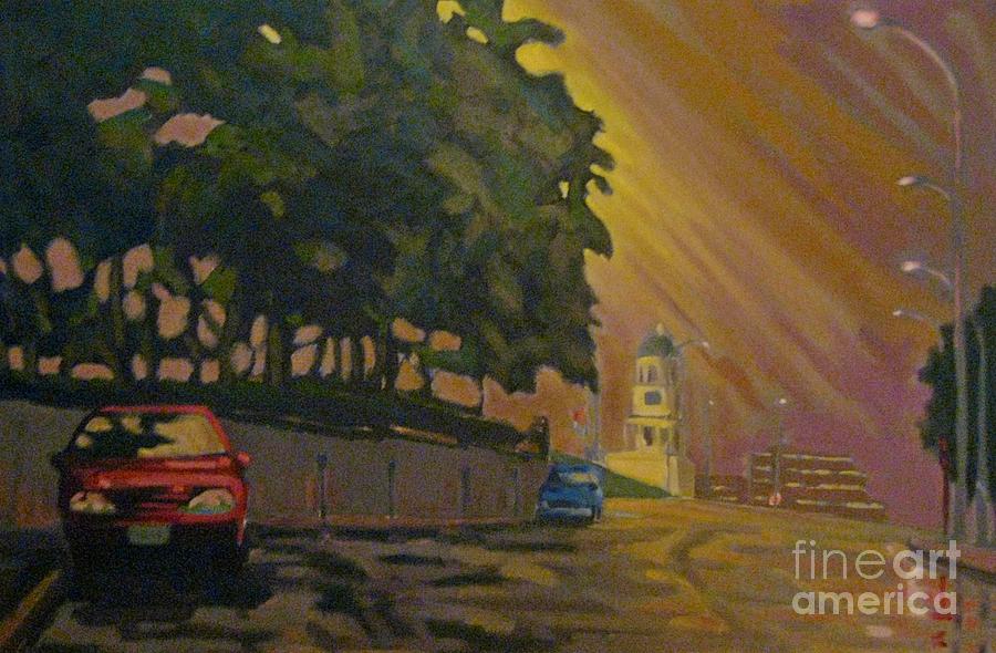 Car Painting - Brunswick Street in The Early Morning by John Malone