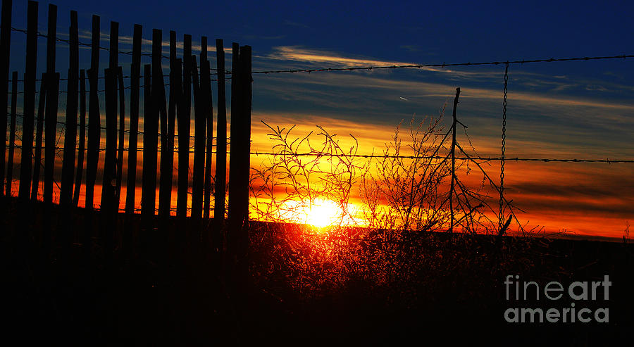 Sunset Photograph - Brush fire by Wesley Hahn