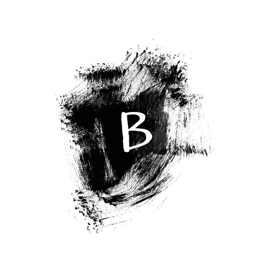 Brushtroke B-Monogram Art by Linda Woods Painting by Linda Woods