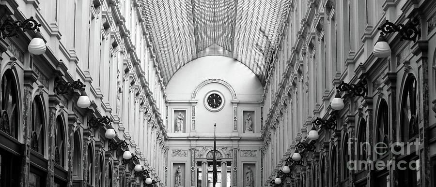 Brussels Shopping Gallery - Black And White Photograph
