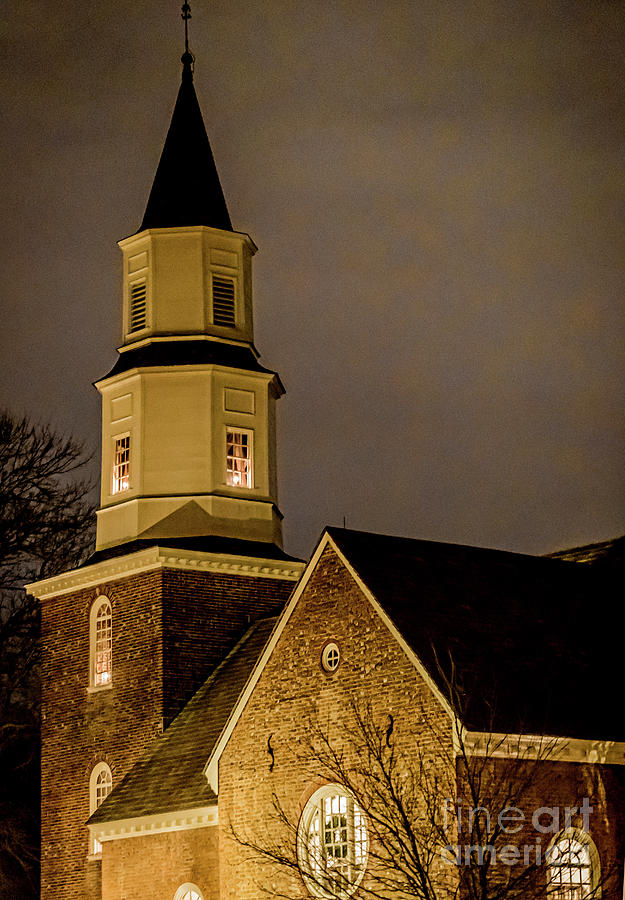 Bruton Parish Church at Night 3862VT Photograph by Doug Berry | Fine ...