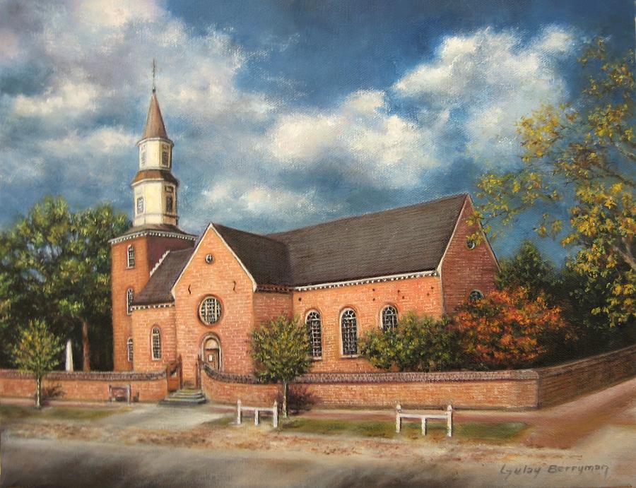 Bruton Parish Painting - Bruton Parish Church by Gulay Berryman