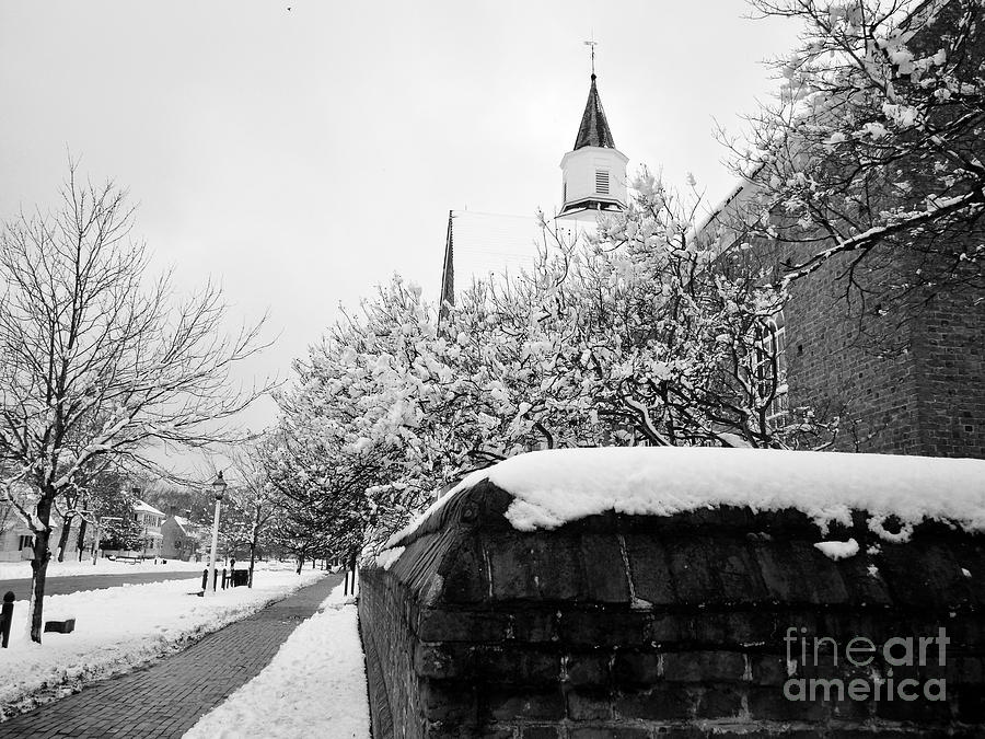 Bruton Parish Snow Scene Photograph by Rachel Morrison