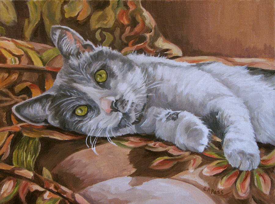 Cat Painting - Brutus by Cheryl Pass