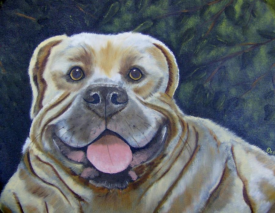 Brutus the Bulldog Painting by Debra Campbell