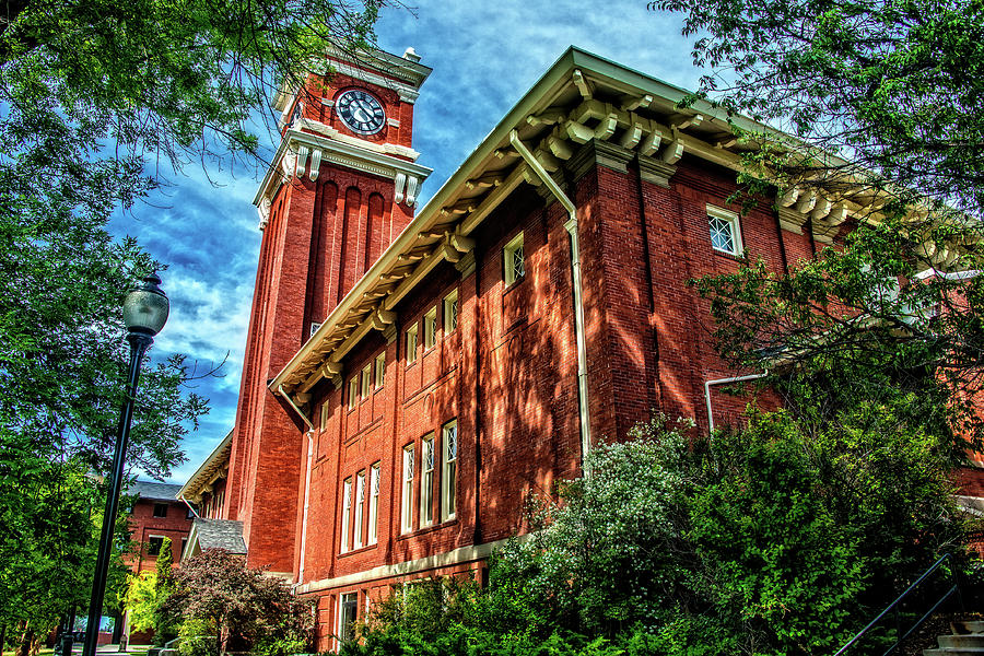 Bryan Hall in the trees Photograph by Ed Broberg