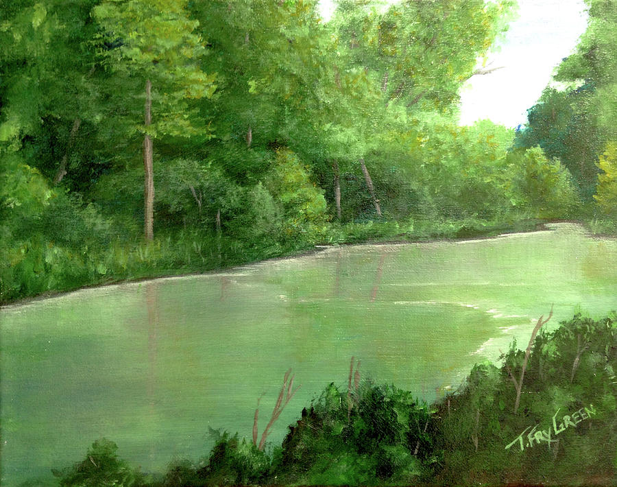 On The Pond Edge Painting by Teresa Fry