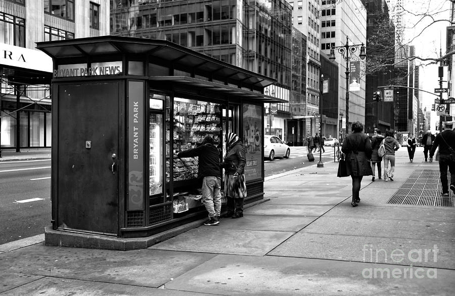 Newsstand Photograph - Bryant Park News by John Rizzuto Newsstand Photograph - Bryant Park News by John Rizzuto