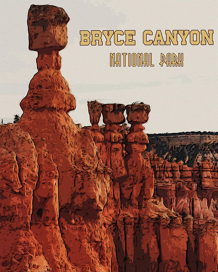 Bryce Canyon National Park Painting by AM FineArtPrints