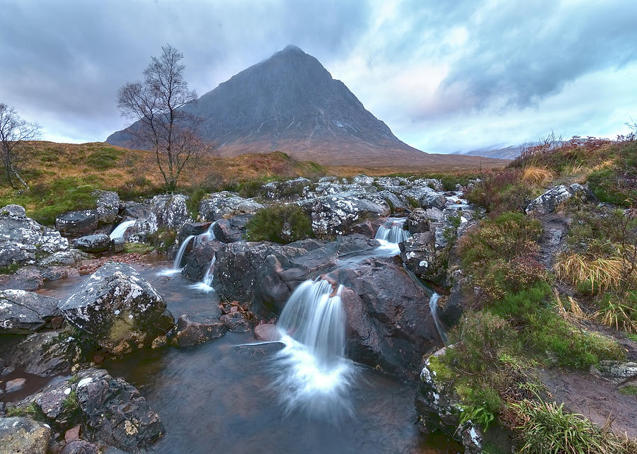 Buachaille Etive Mor Waterfall Photograph by Ken Curtis