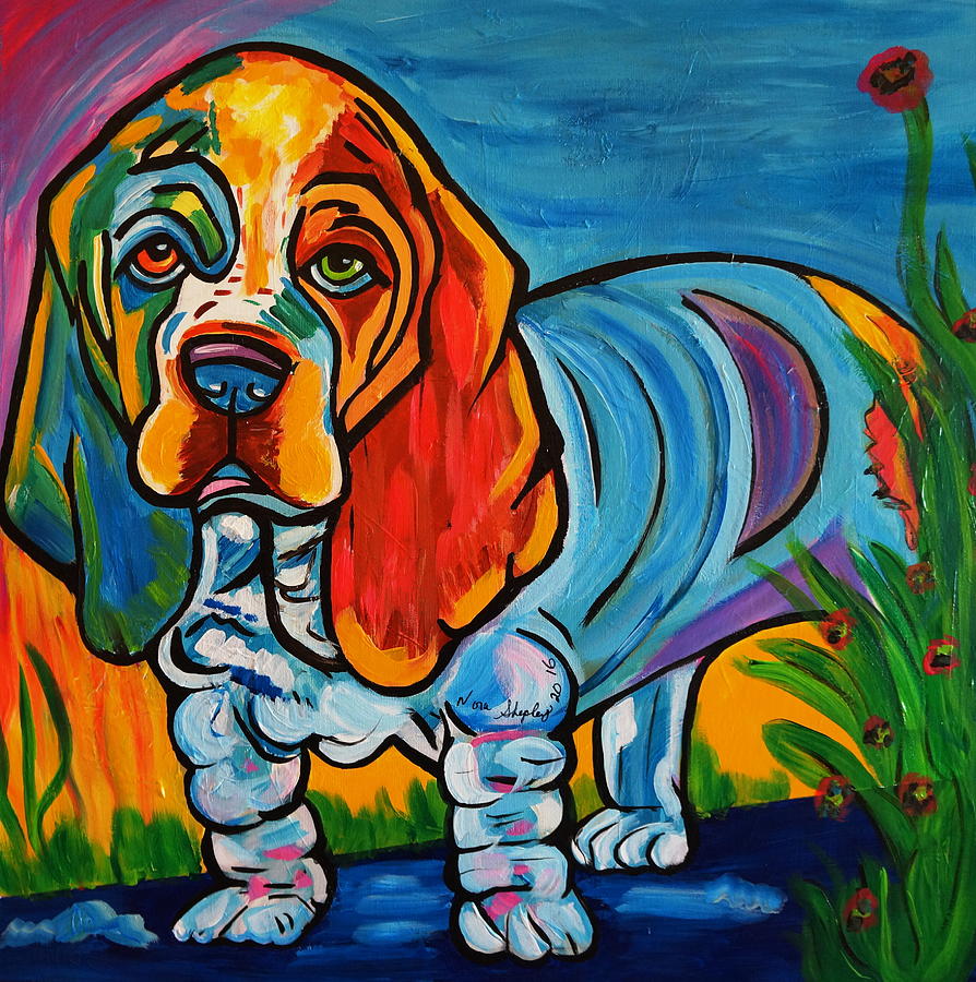 Bubba   Basset Hound Painting by Nora Shepley