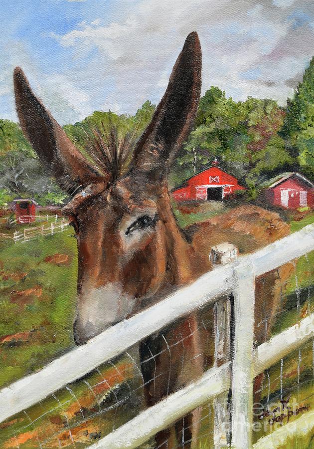 Bubba - Steals the Show -Donkey Painting by Jan Dappen